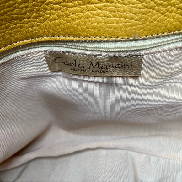 CARLA MANCINI Yellow Leather Shoulder Satchel Bag - Picture 12 of 16